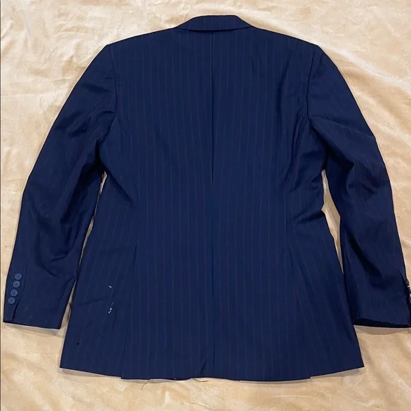 William Hunt SAVILE Row Men's Navy Pinstripe Blazer